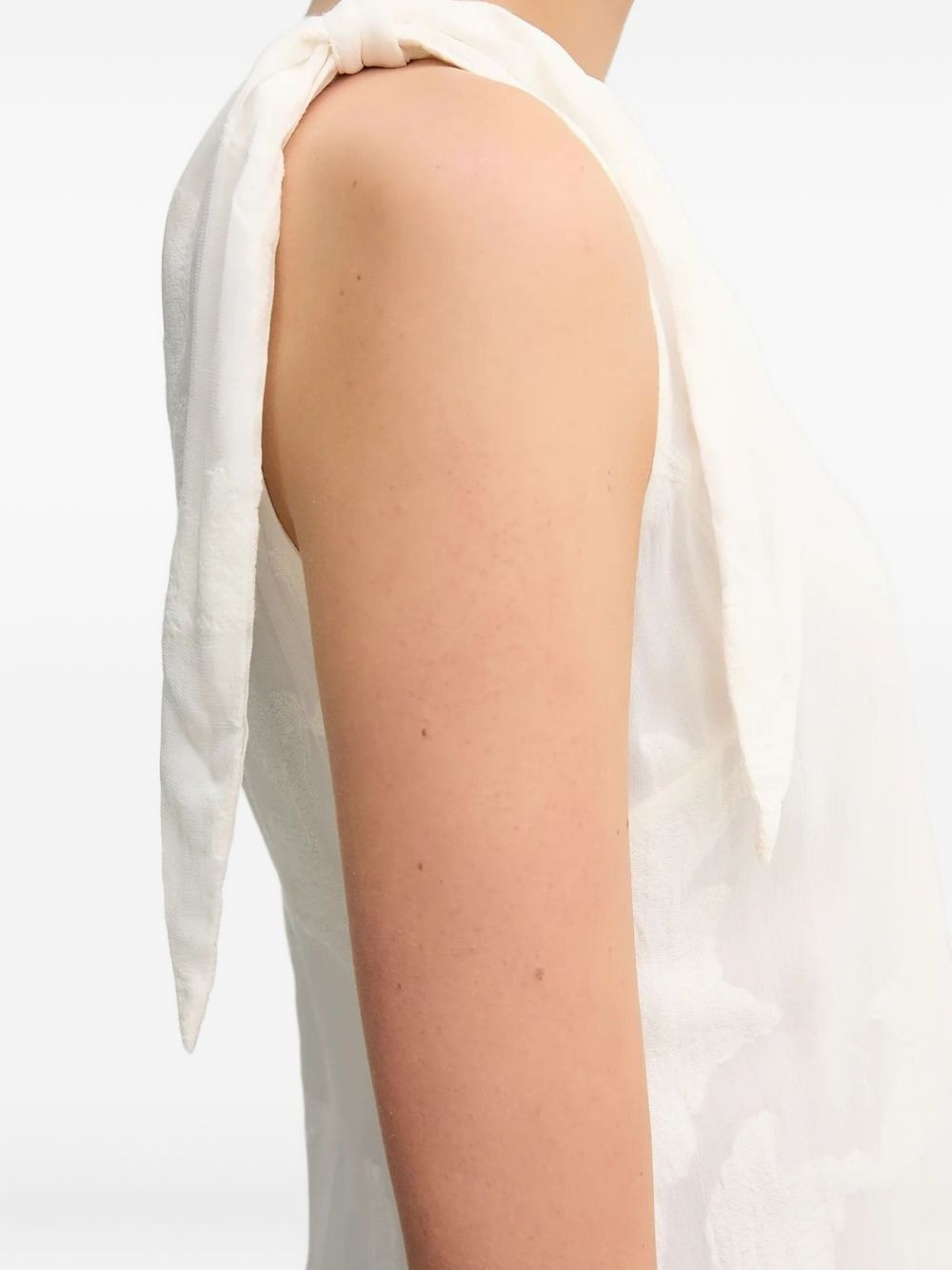 tie-detailing embossed midi day dress - 5