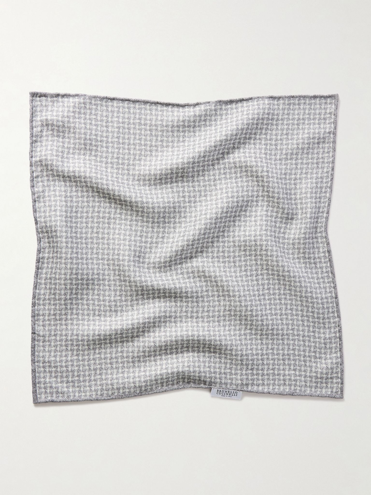 Checked Silk-Jacquard Pocket Square Gray - 2
