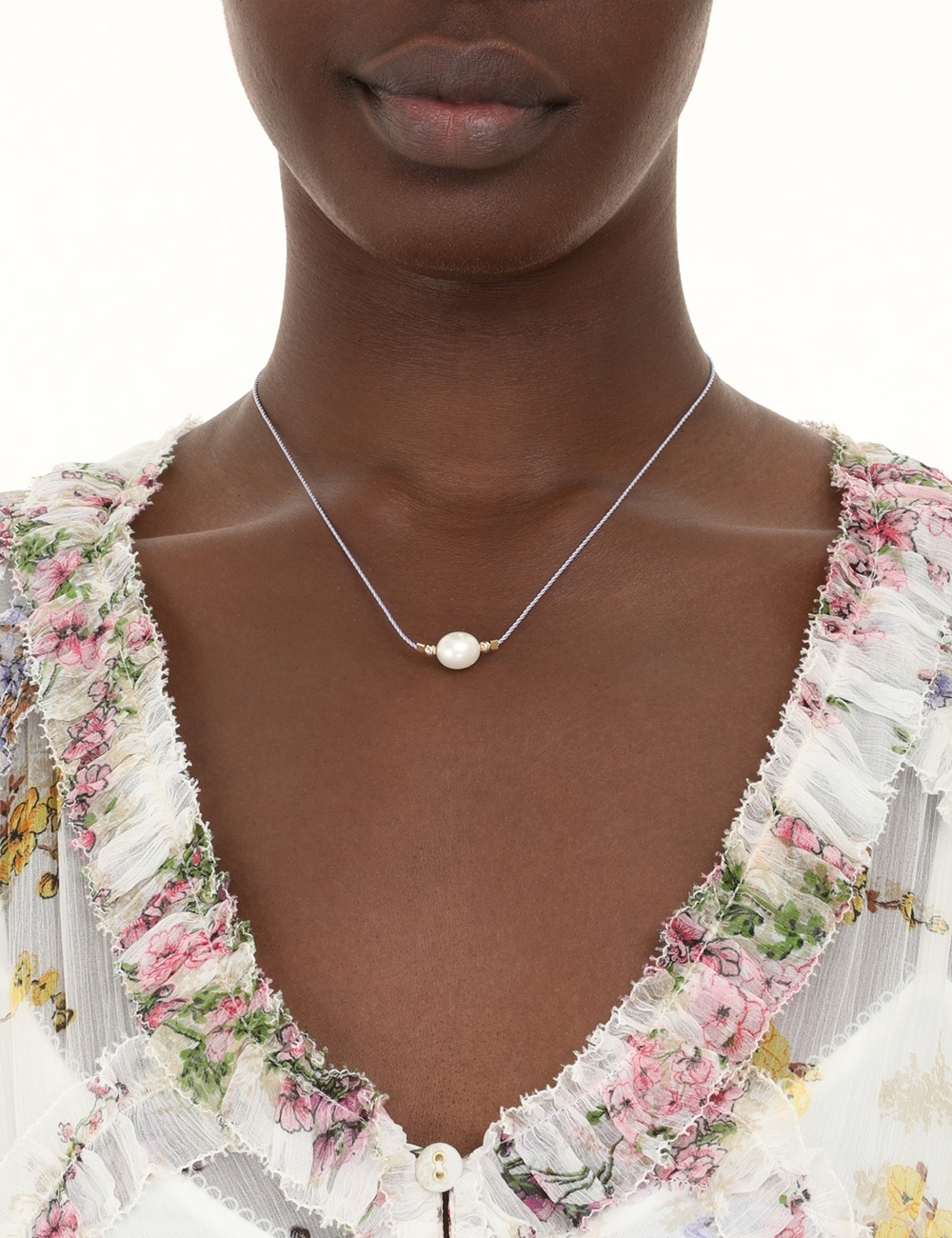 SIGNET PEARL CORD NECKLACE - 2