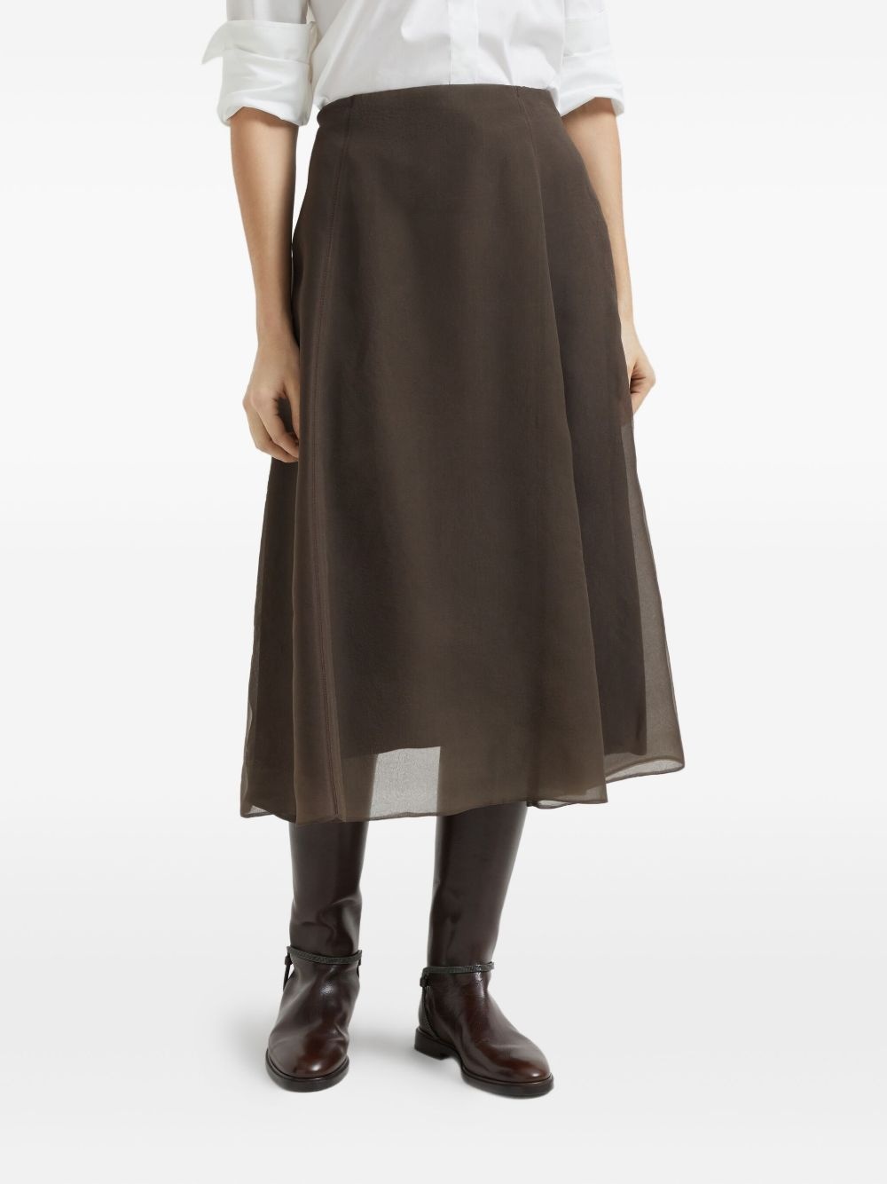 silk midi skirt - 3