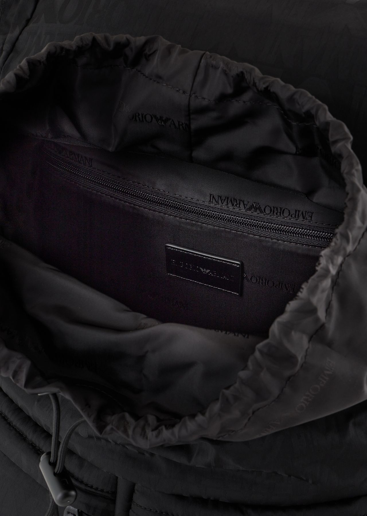Nylon backpack with all-over, jacquard logo lettering - 4