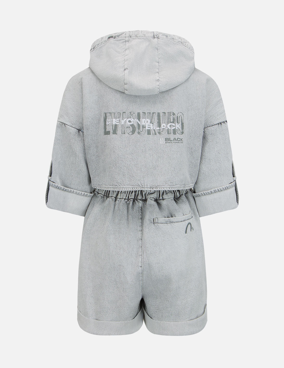 Open-Back Knit Denim Jumpsuit - 2