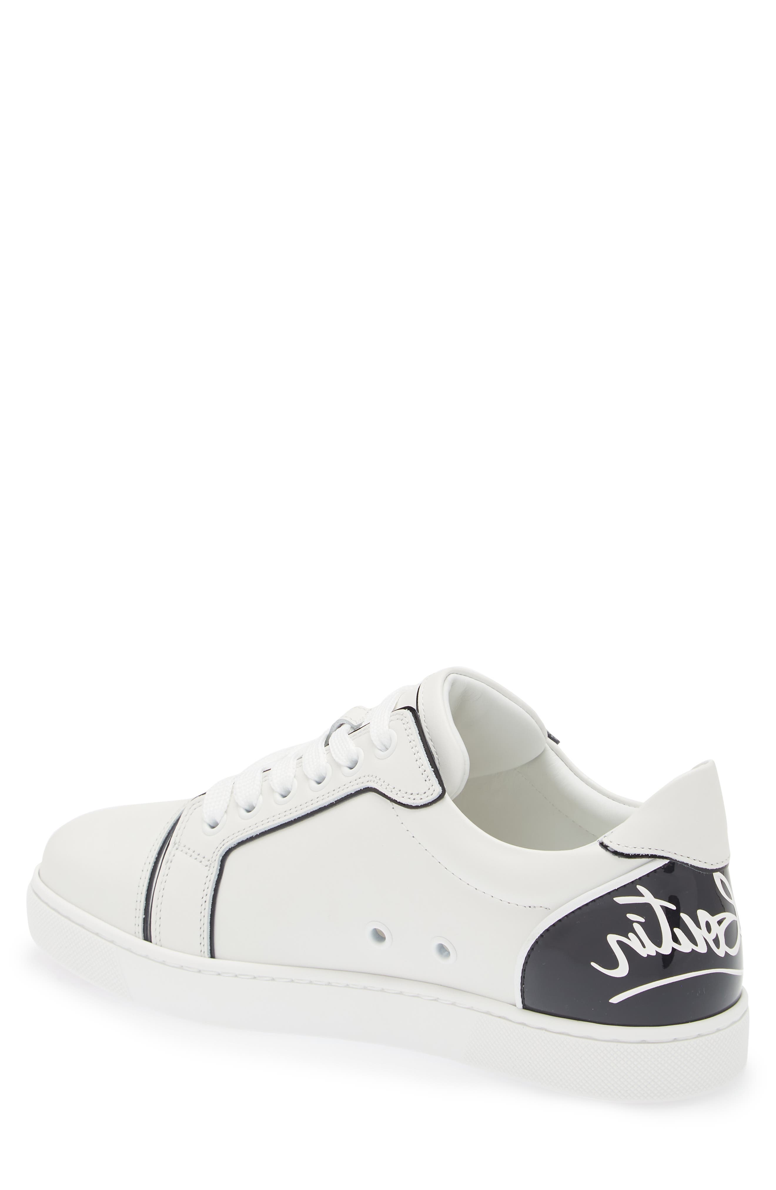 Christian Louboutin Fun Viera Low Top Sneaker in Bianco/Black at Nordstrom - 2