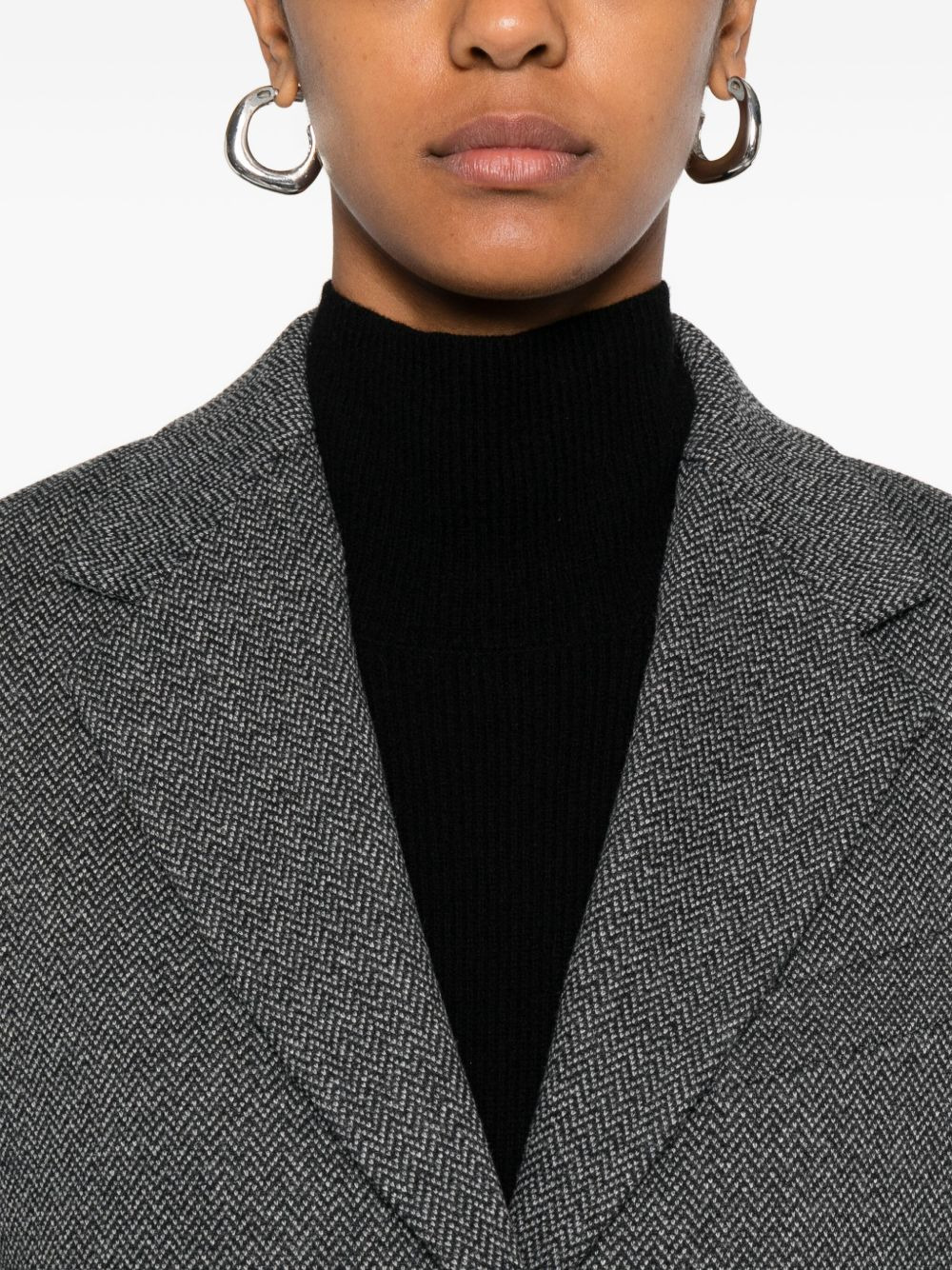 notched button-fastening jacket - 5