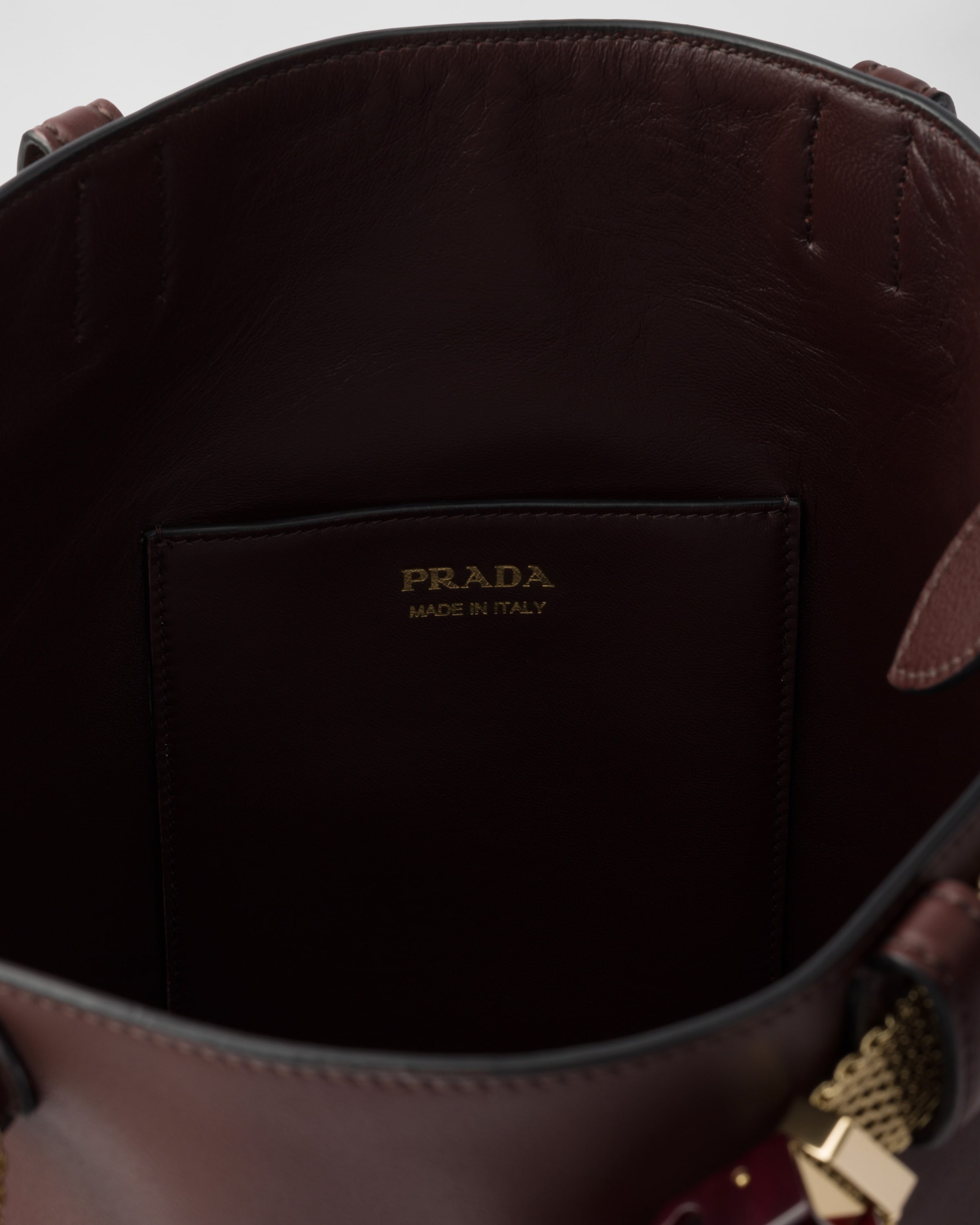 Prada Buckle leather bucket bag with jeweled belt - 5