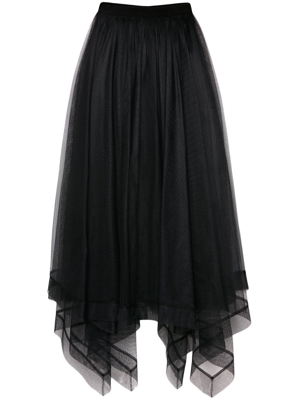 asymmetric-design tiered-skirt - 1