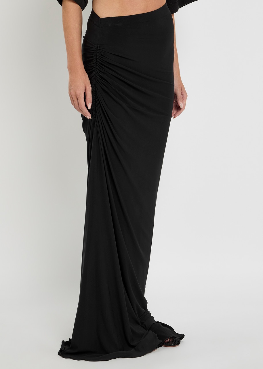 Alaïa Ruched Stretch-mesh Maxi Skirt - 2