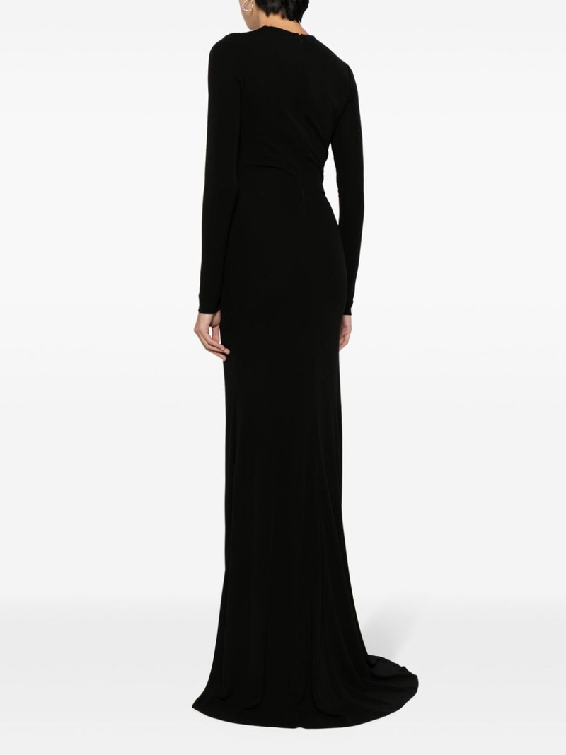 long-sleeve draped gown 4