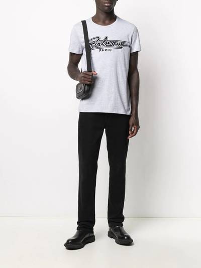 Balmain flocked logo T-shirt outlook