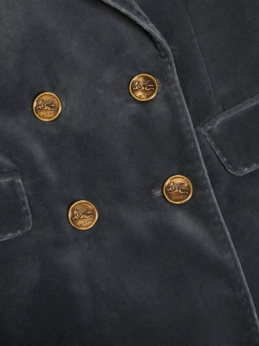 DOUBLE-BREASTED VELVET JACKET - 7