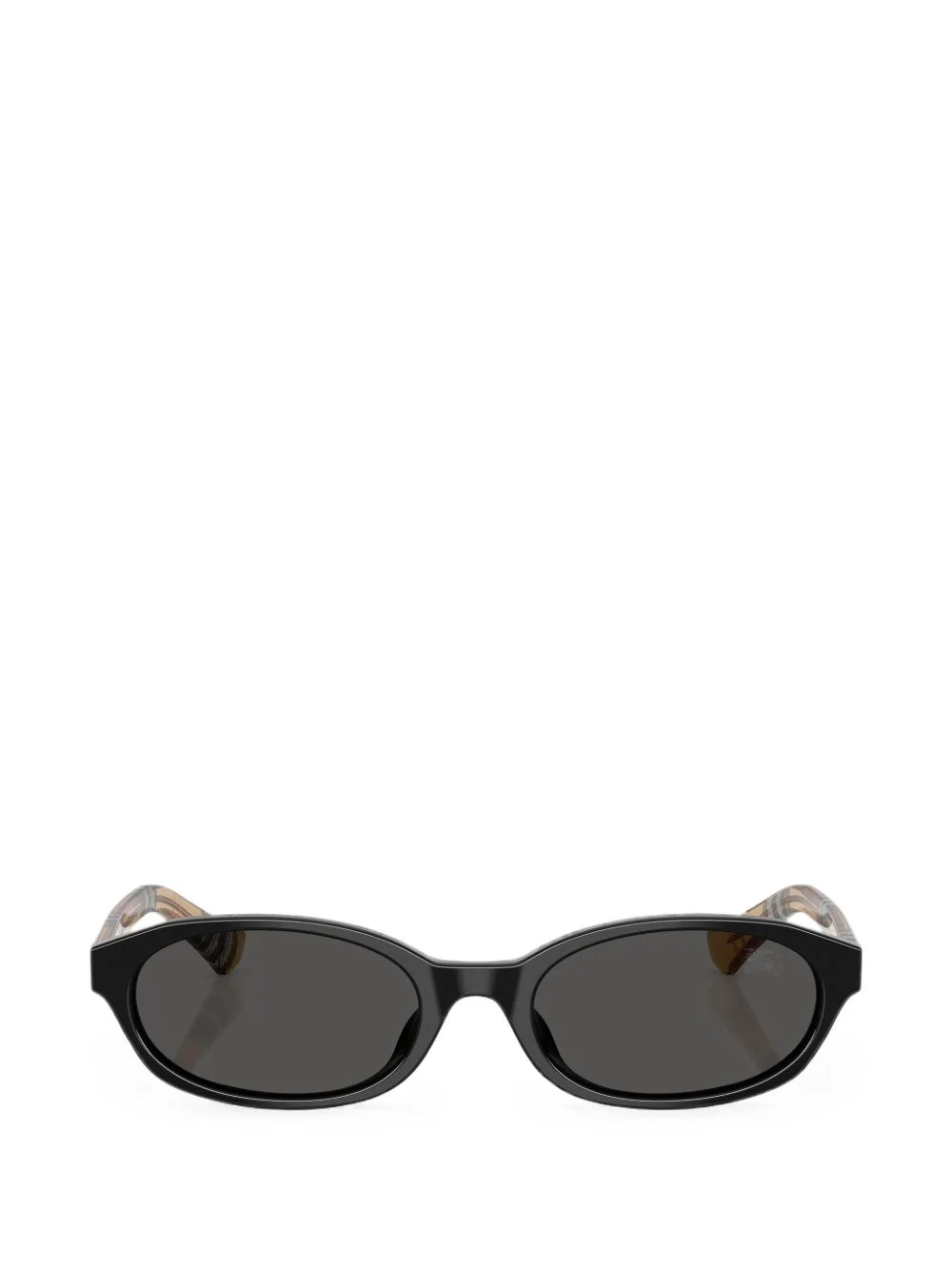 Check oval-frame sunglasses - 1