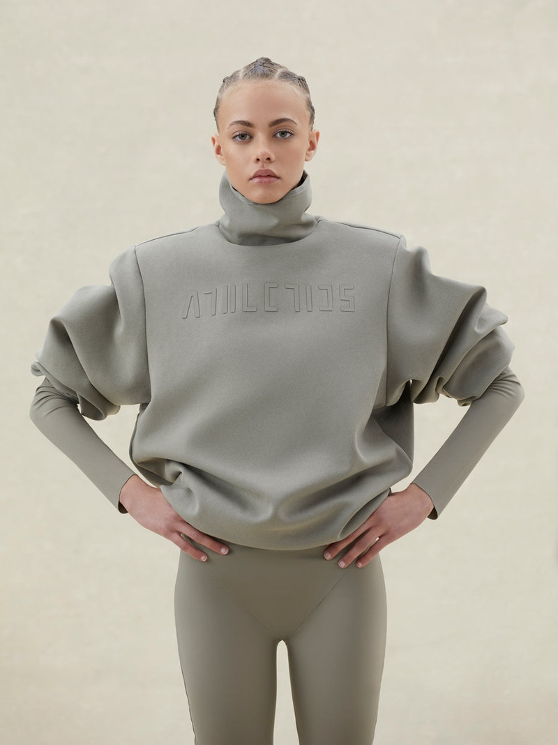 WOMENS SUEDE FLEECE MOCK NECK 4