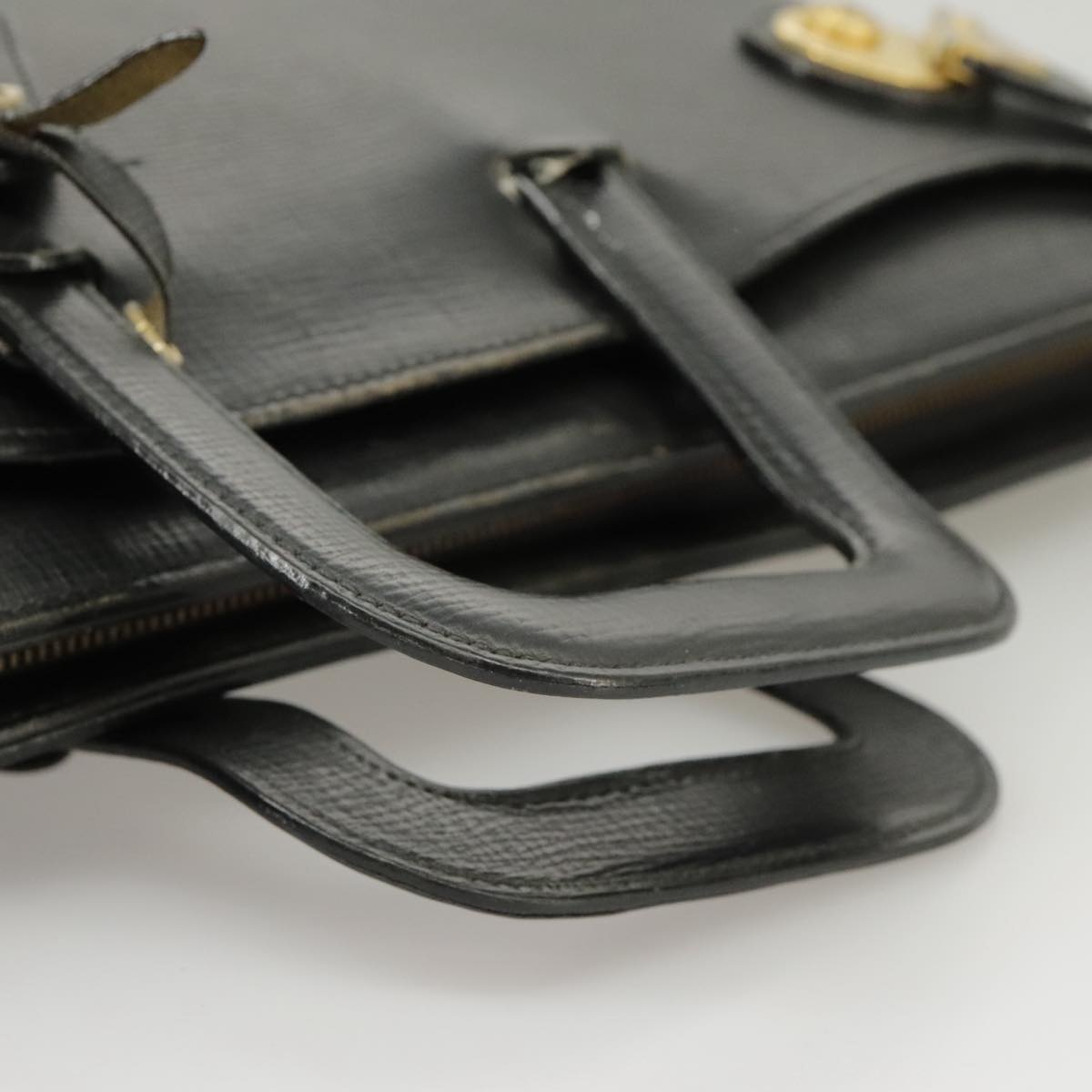 Burberry Business Bag Leather Black Gold - 8