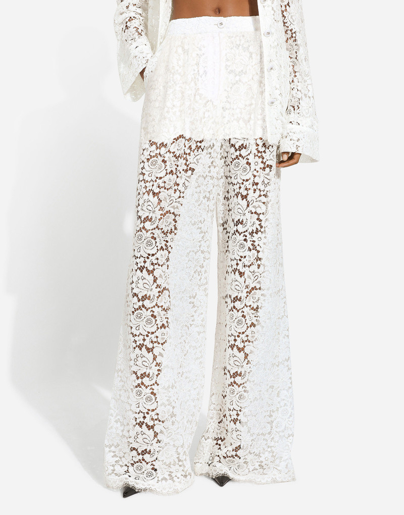 Flared floral cordonetto lace pants 4
