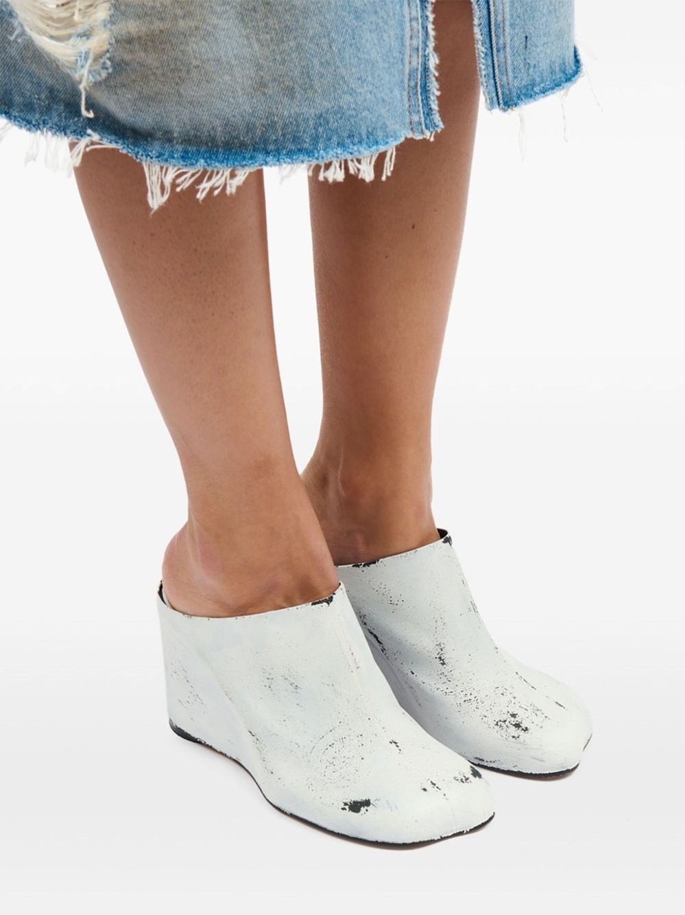 Leather heel mules - 6