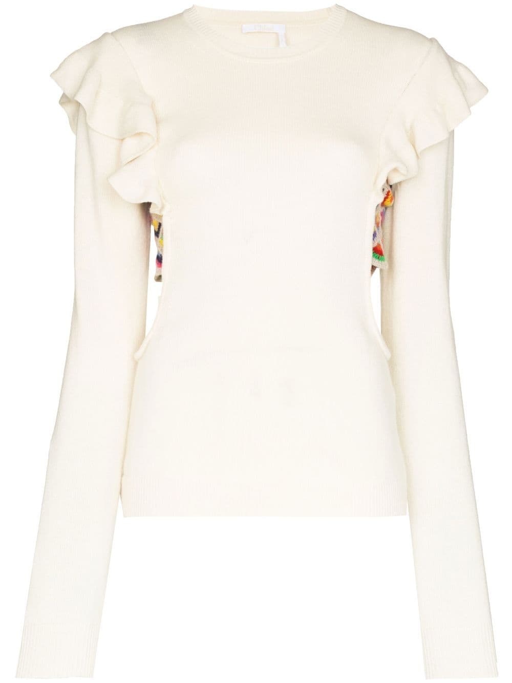 ruffled cut-out jumper - 1