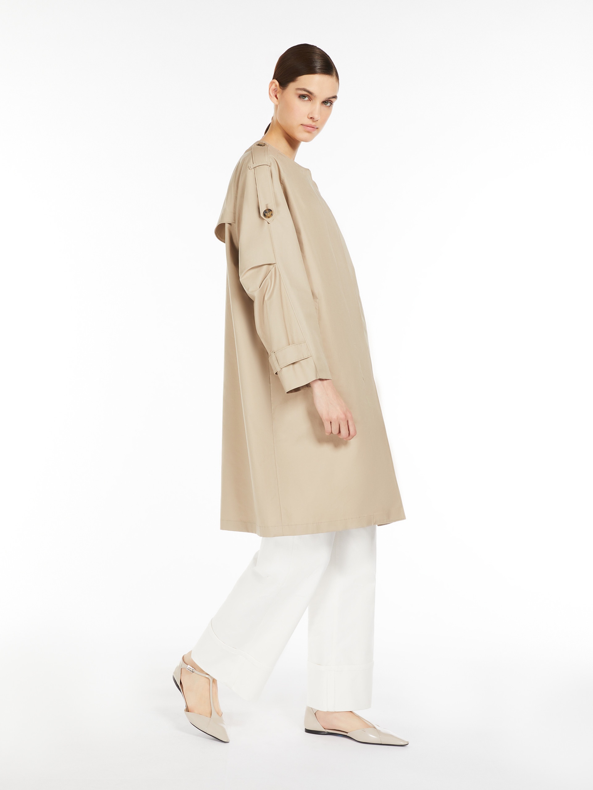 JASMINE Water-repellent cotton midi trench coat - 2