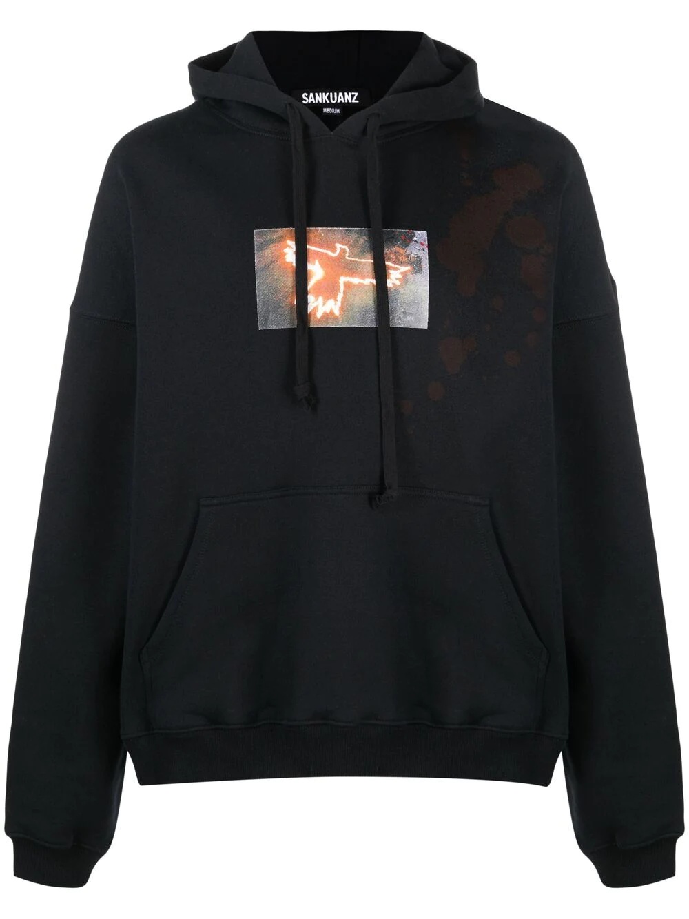 graphic-print cotton hoodie - 1