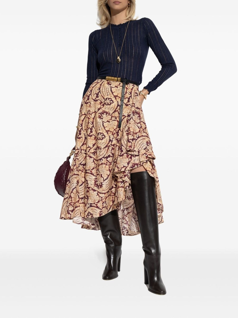 ULLA JOHNSON floral-print asymmetric skirt outlook