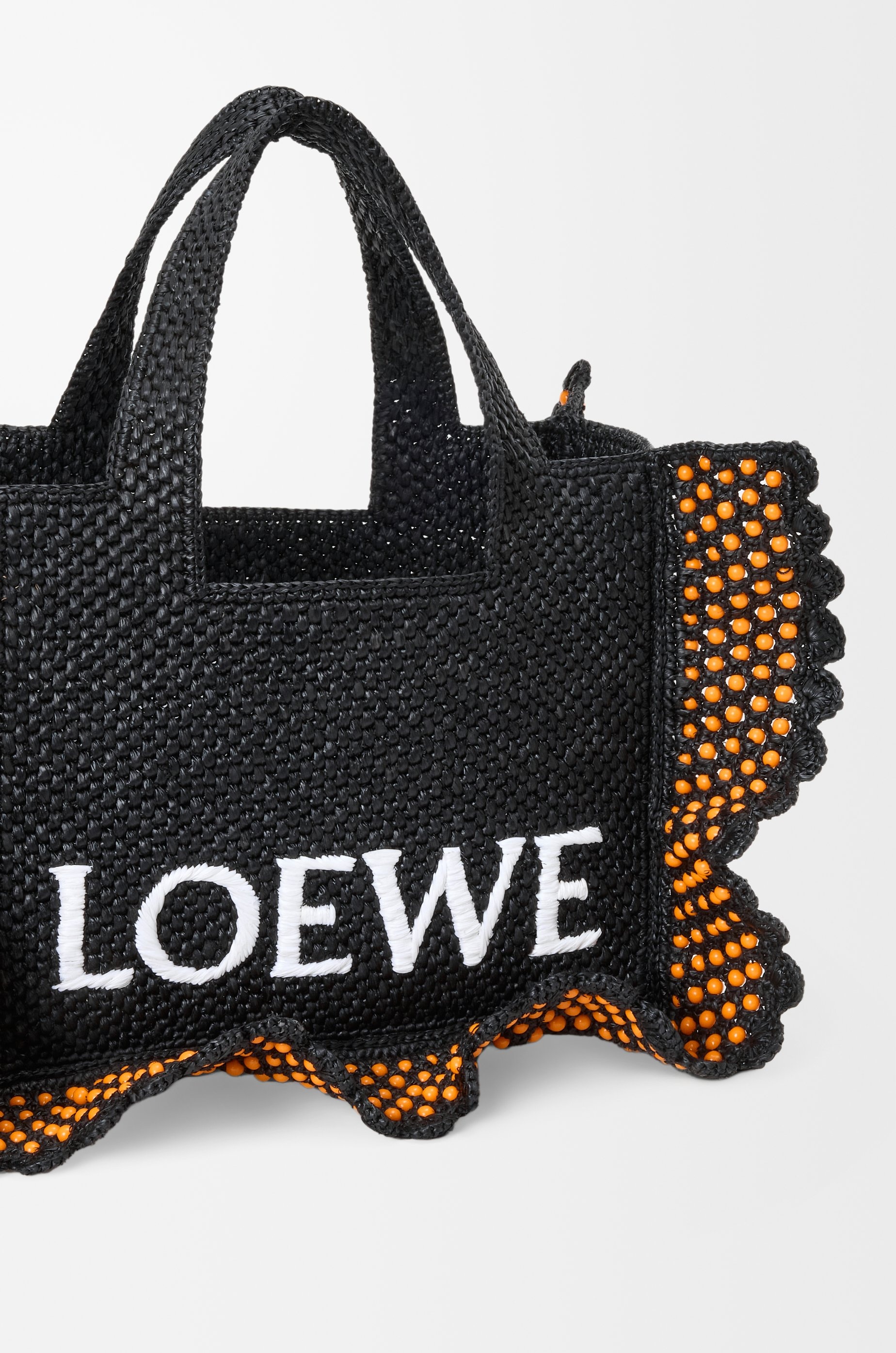 Small LOEWE Font tote in raffia - 9