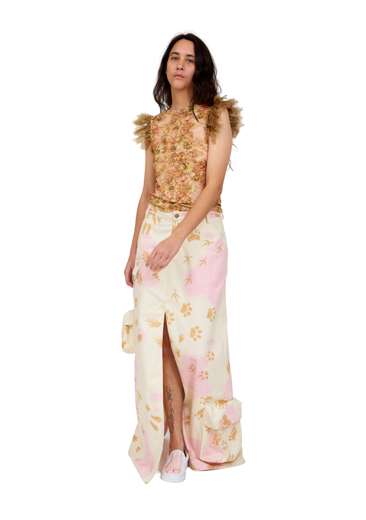 BEIGE PAWS STOMP SKIRT - 7