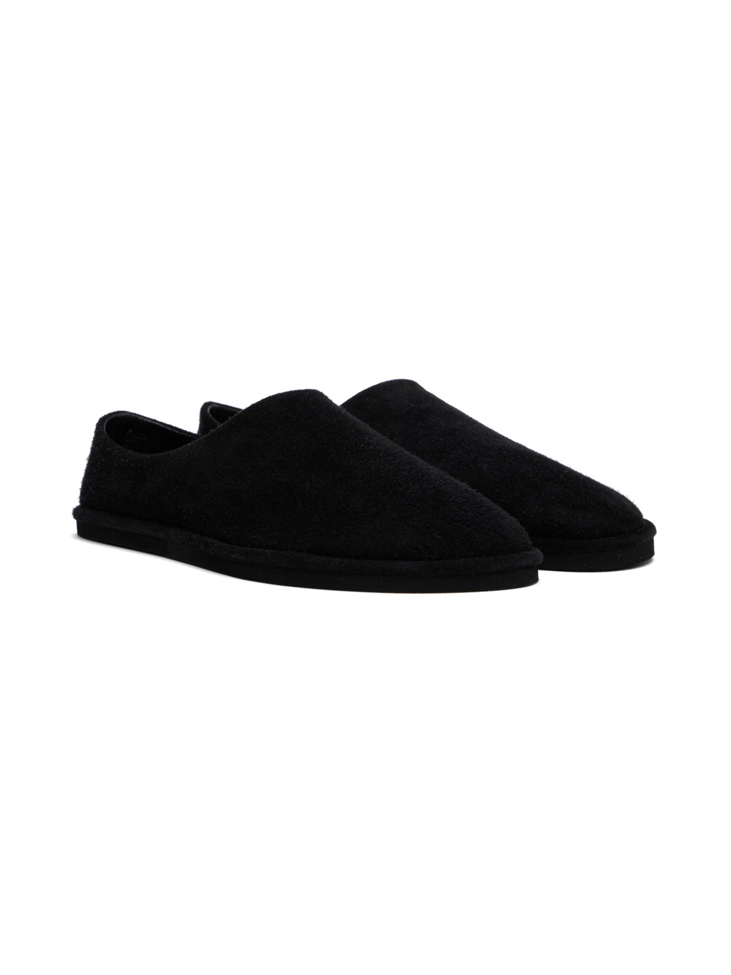 Black Suede Slippers - 4