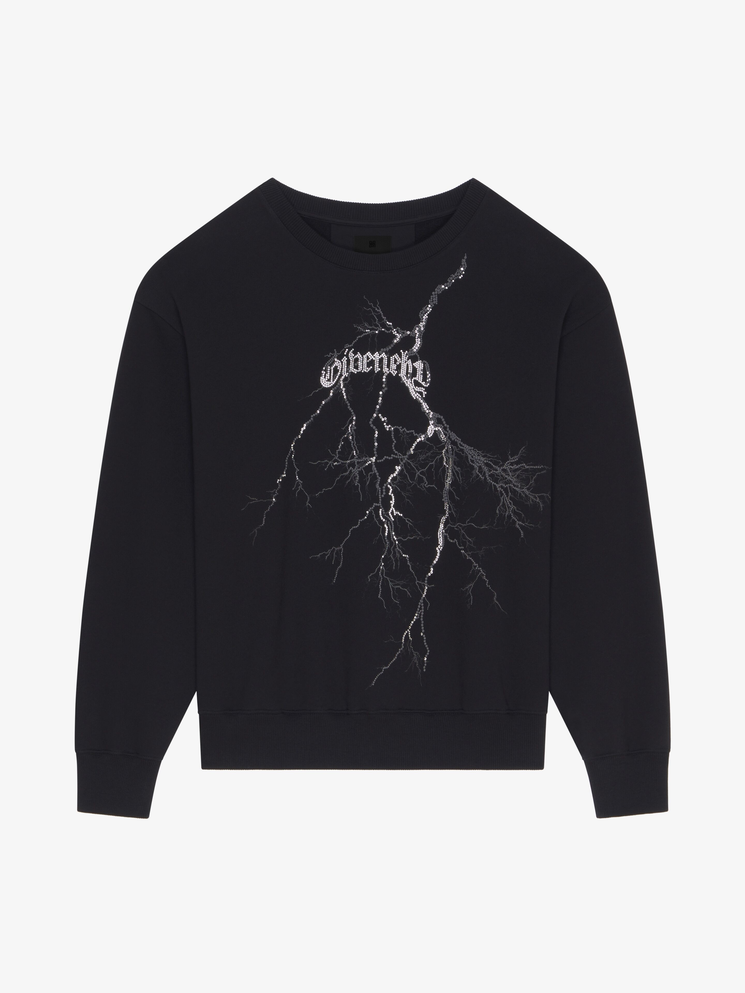 BOXY FIT SWEATSHIRT IN FLEECE WITH REFLECTIVE ARTWORK - 1