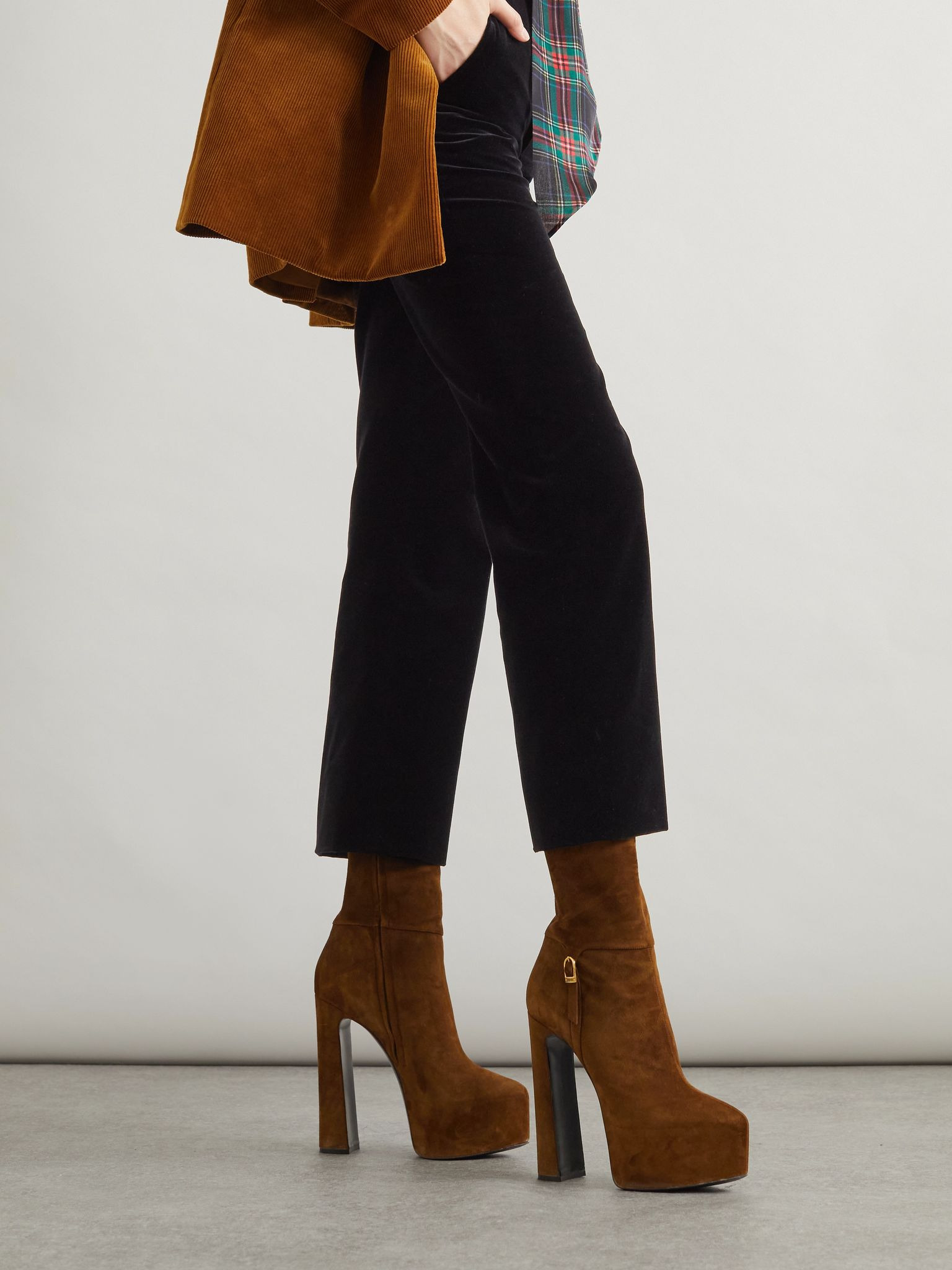 Nico buckled suede platform boots Brown - 2