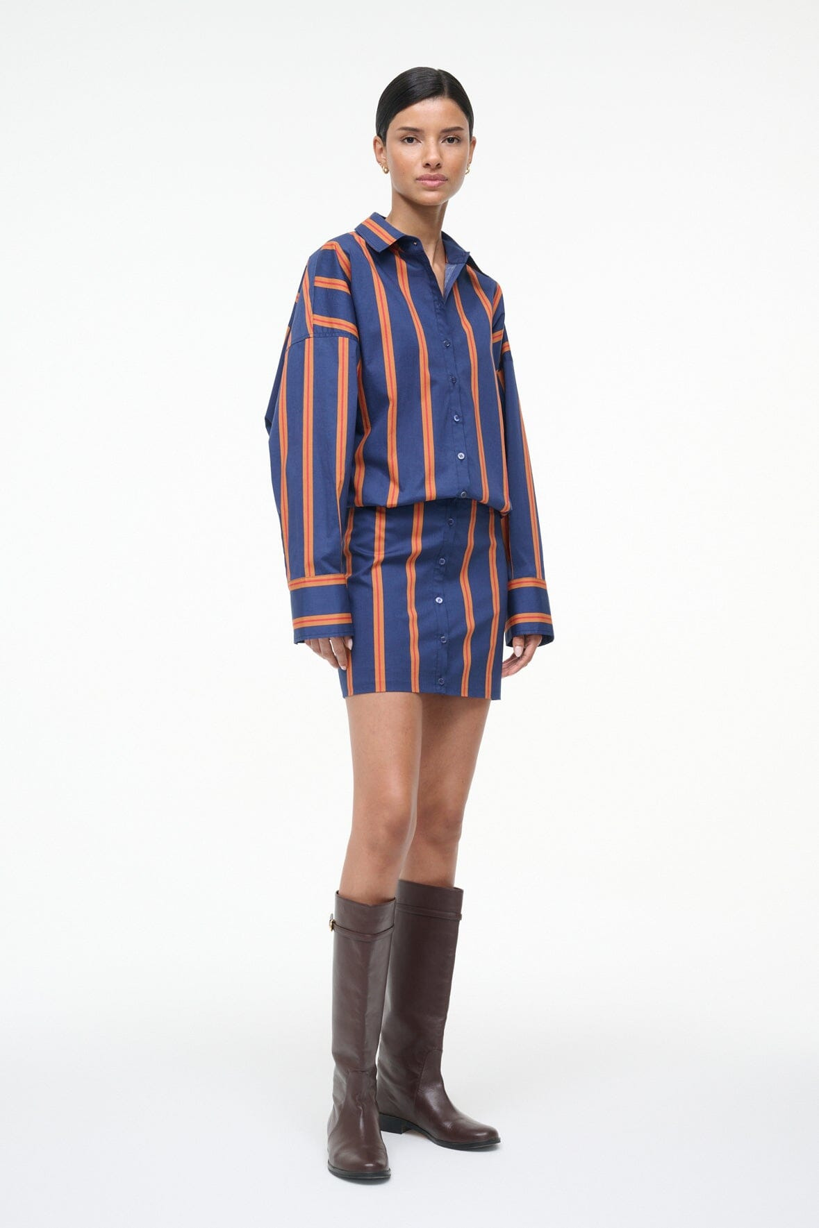 STAUD CYNTHIA DRESS RAILROAD STRIPE - 3