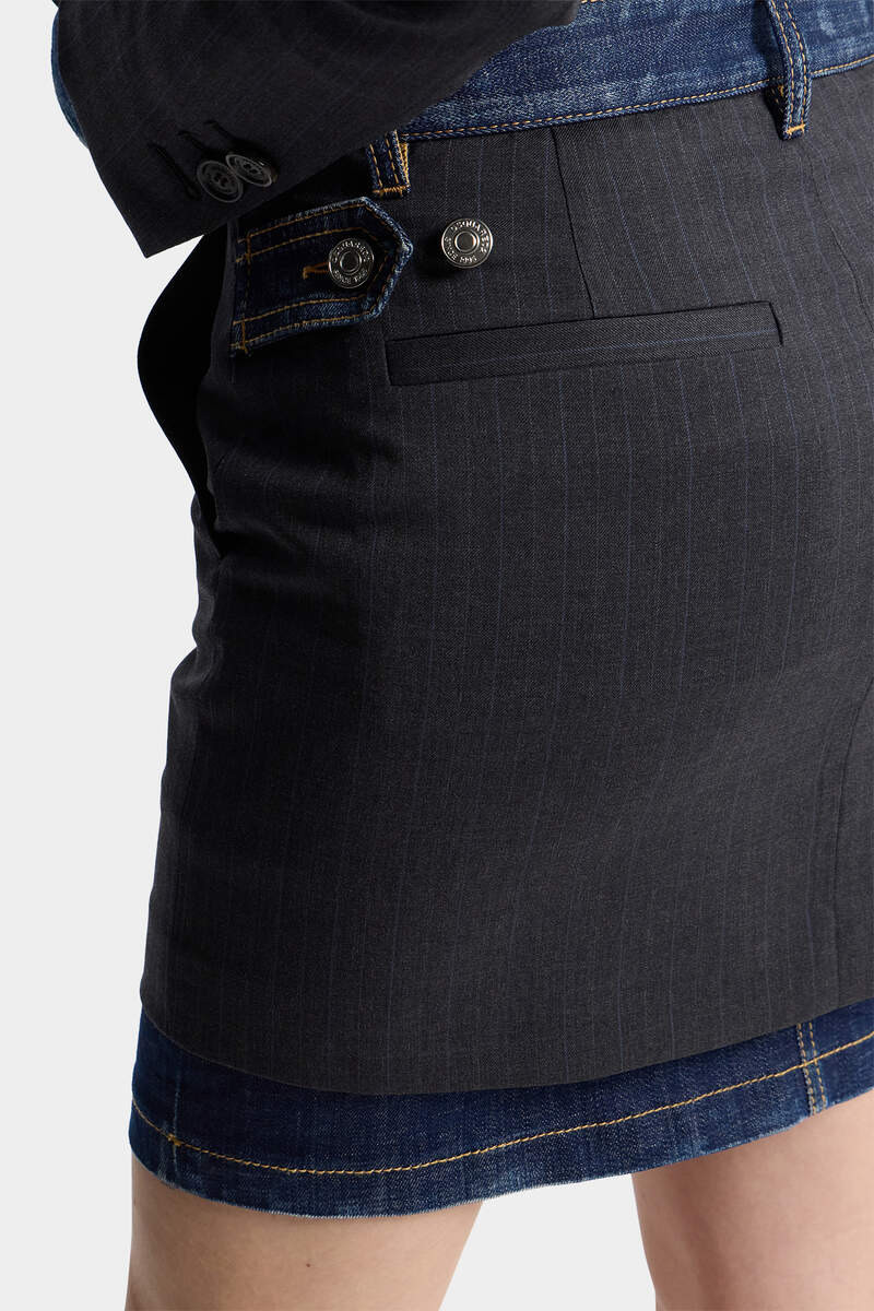 DARK WASH HYBRID DENIM TAILOR SKIRT 6