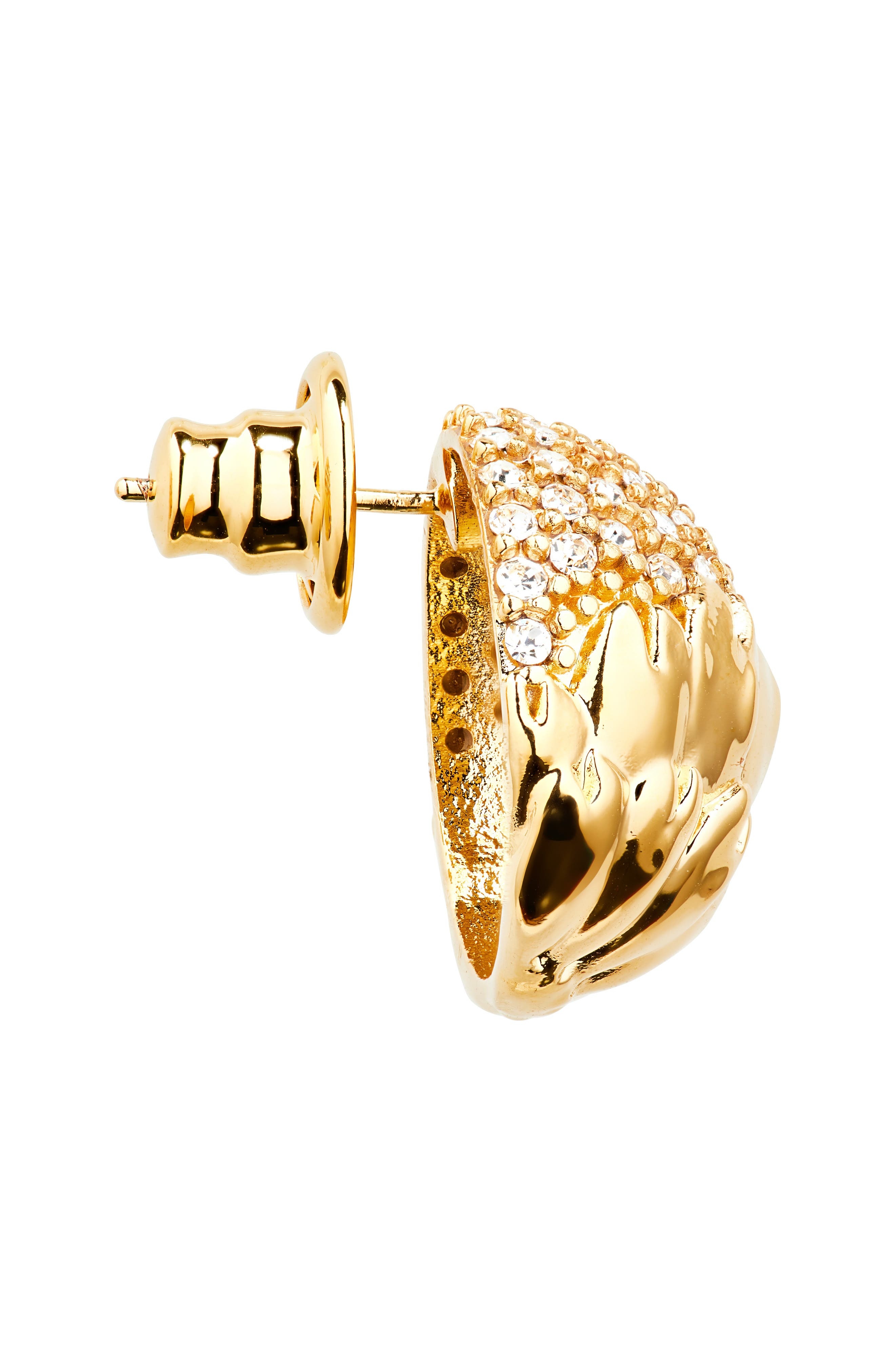 Oscar de la Renta Artichoke Pavè Stud Earrings in Crystal at Nordstrom - 5