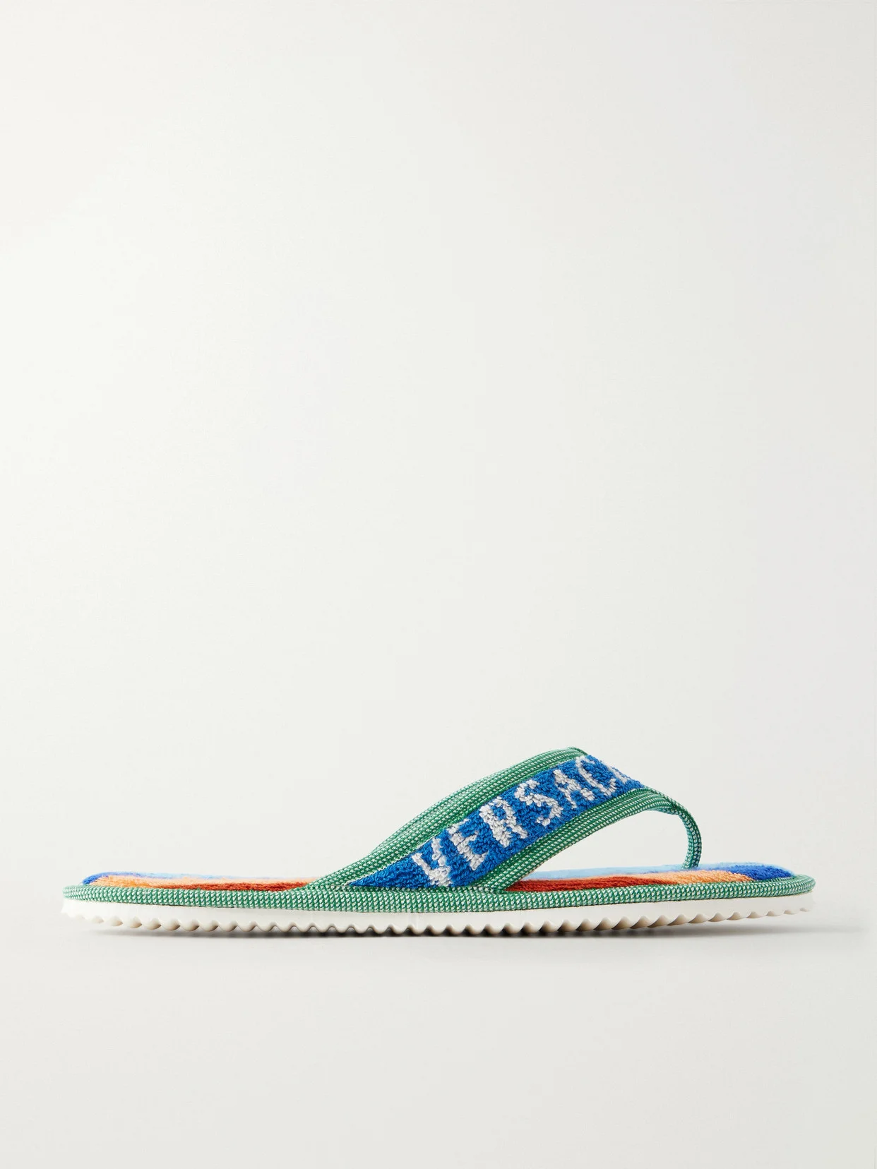 Striped Cotton-terry Flip Flops - 1