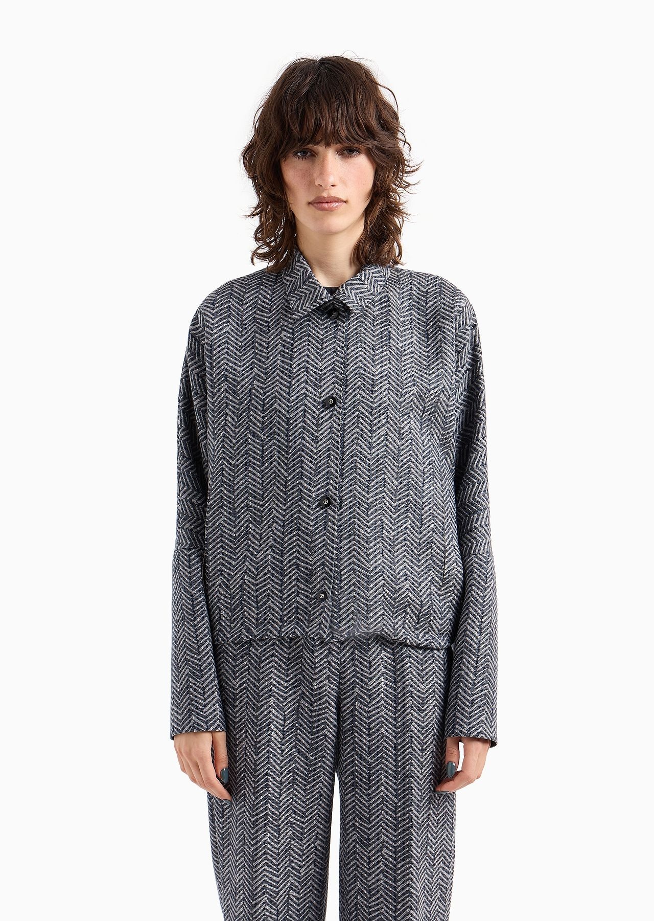Virgin wool gabardine chevron blouson - 2