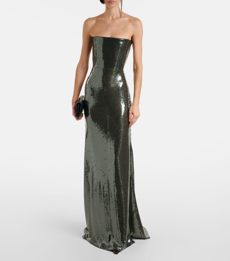 ALEX PERRY Sequined corset gown outlook