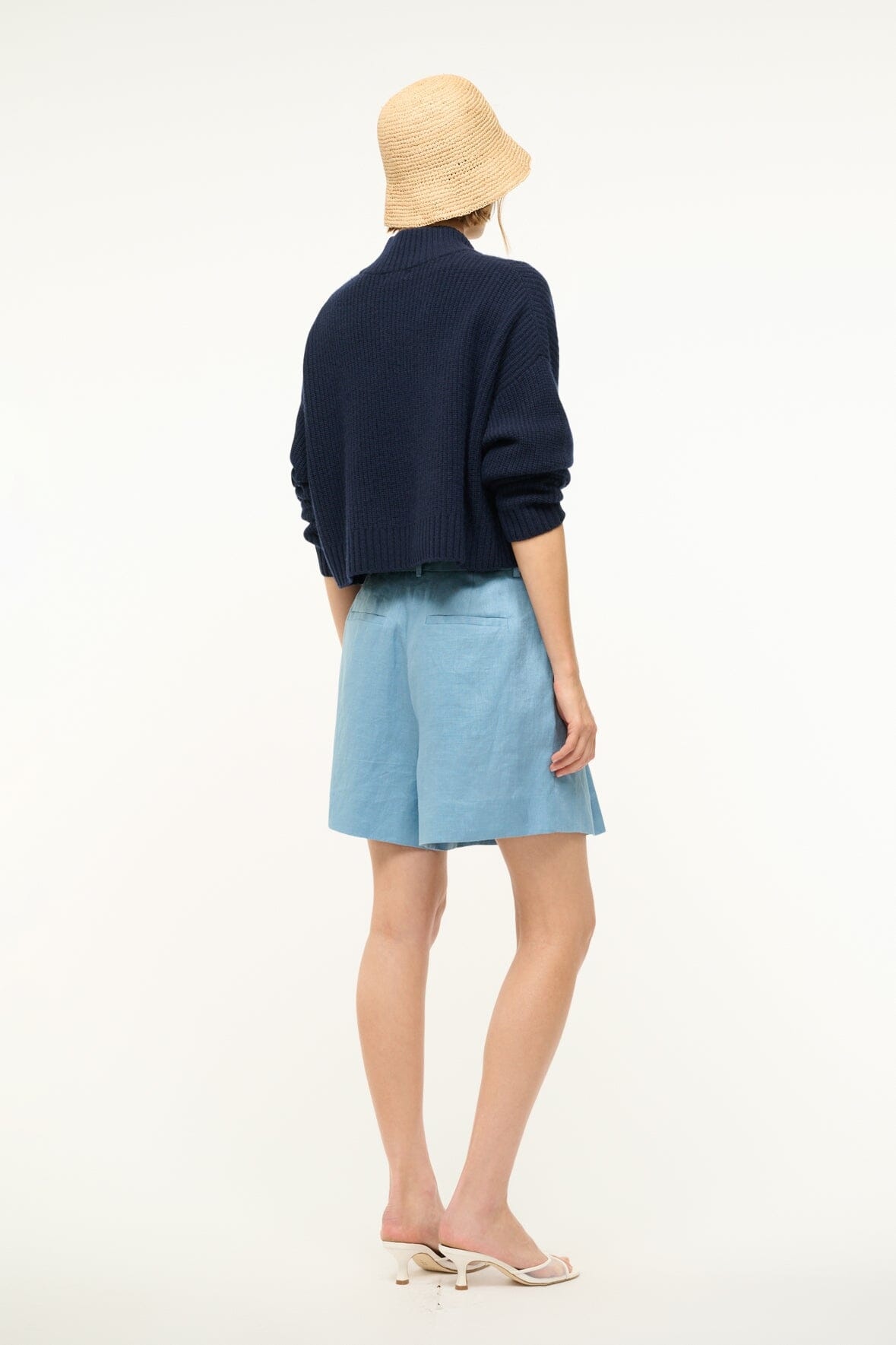 STAUD CRUZ LINEN SHORT SLATE BLUE - 5