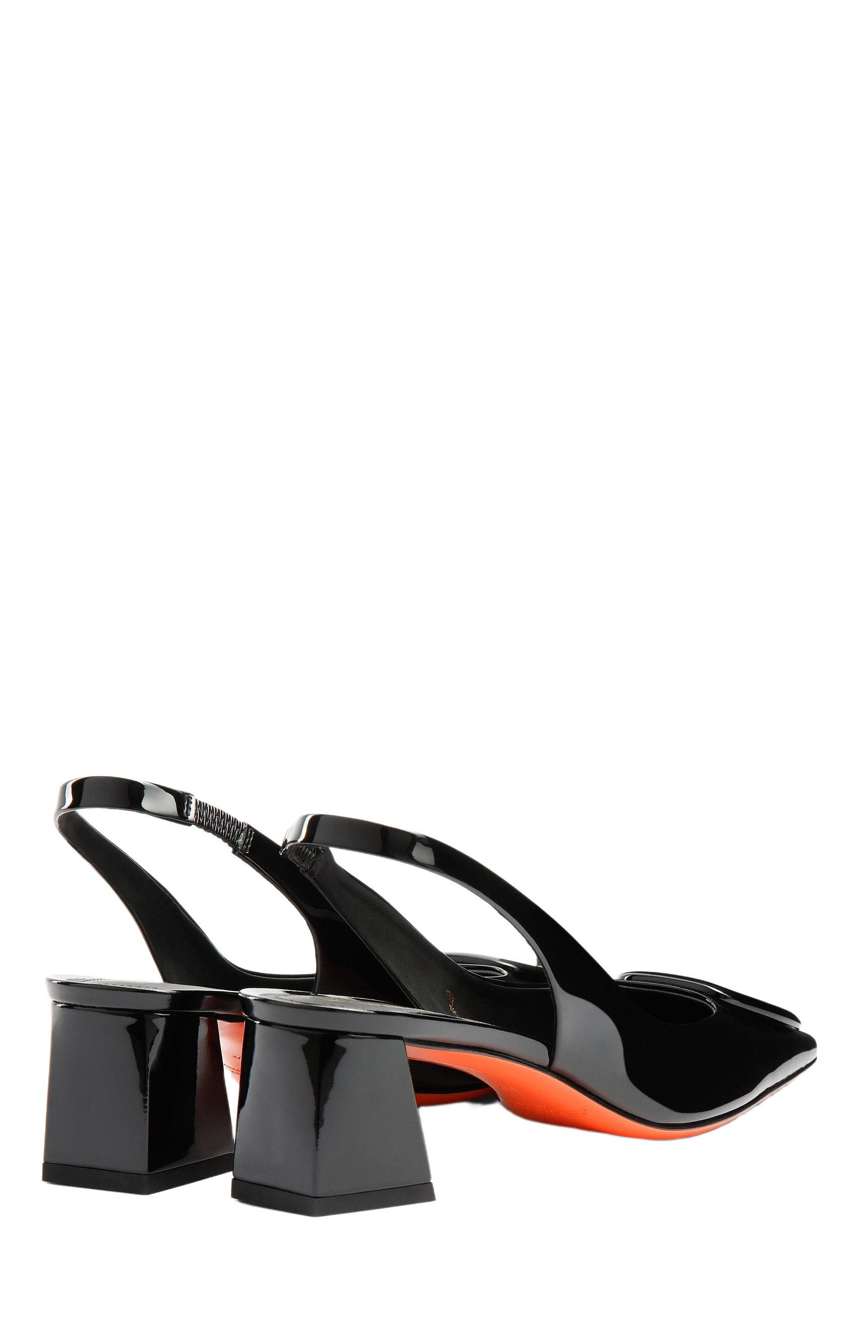 Santoni Women's Lemon Patent Sling Back in Black at Nordstrom - 8