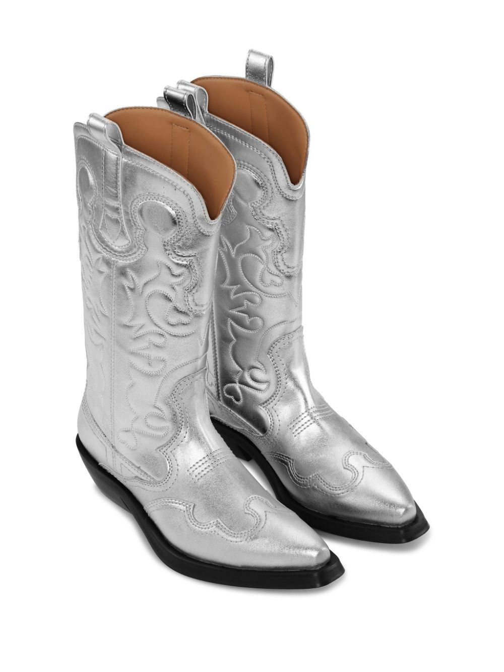 40mm metallic leather Western boots - 2