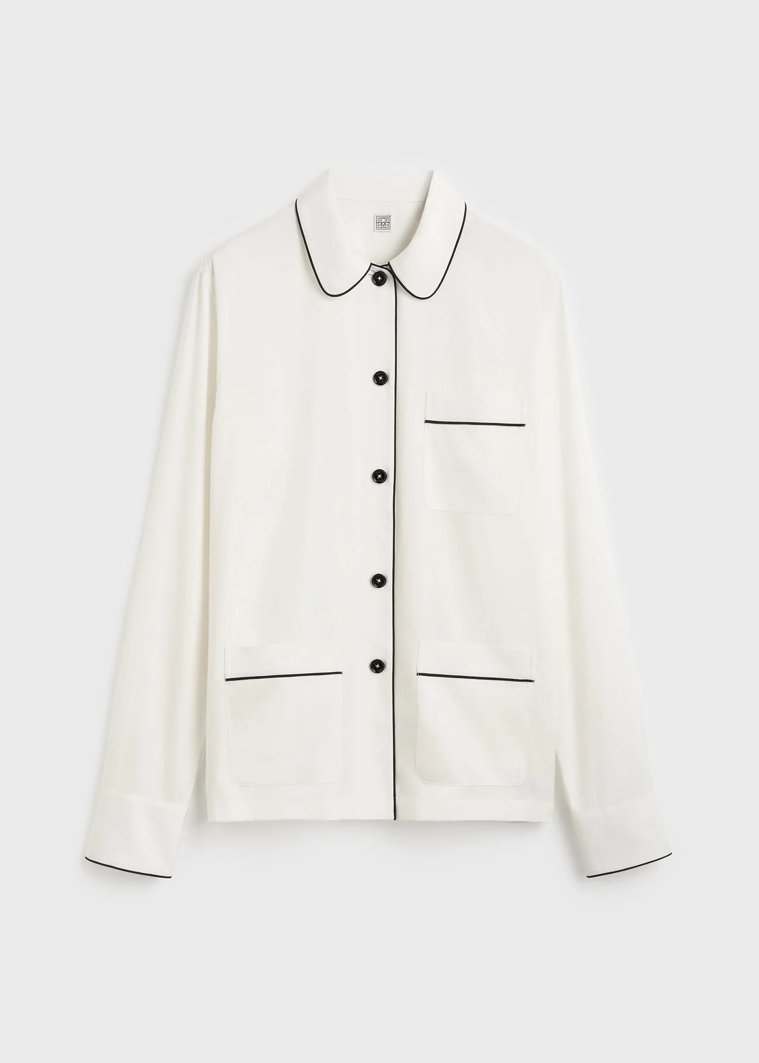 Piped pj top off-white - 1