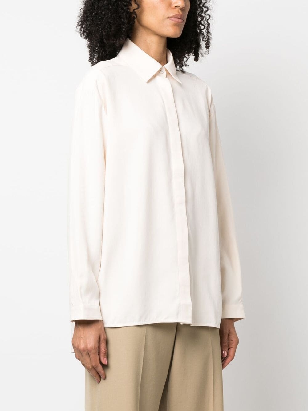 button-up silk shirt - 3
