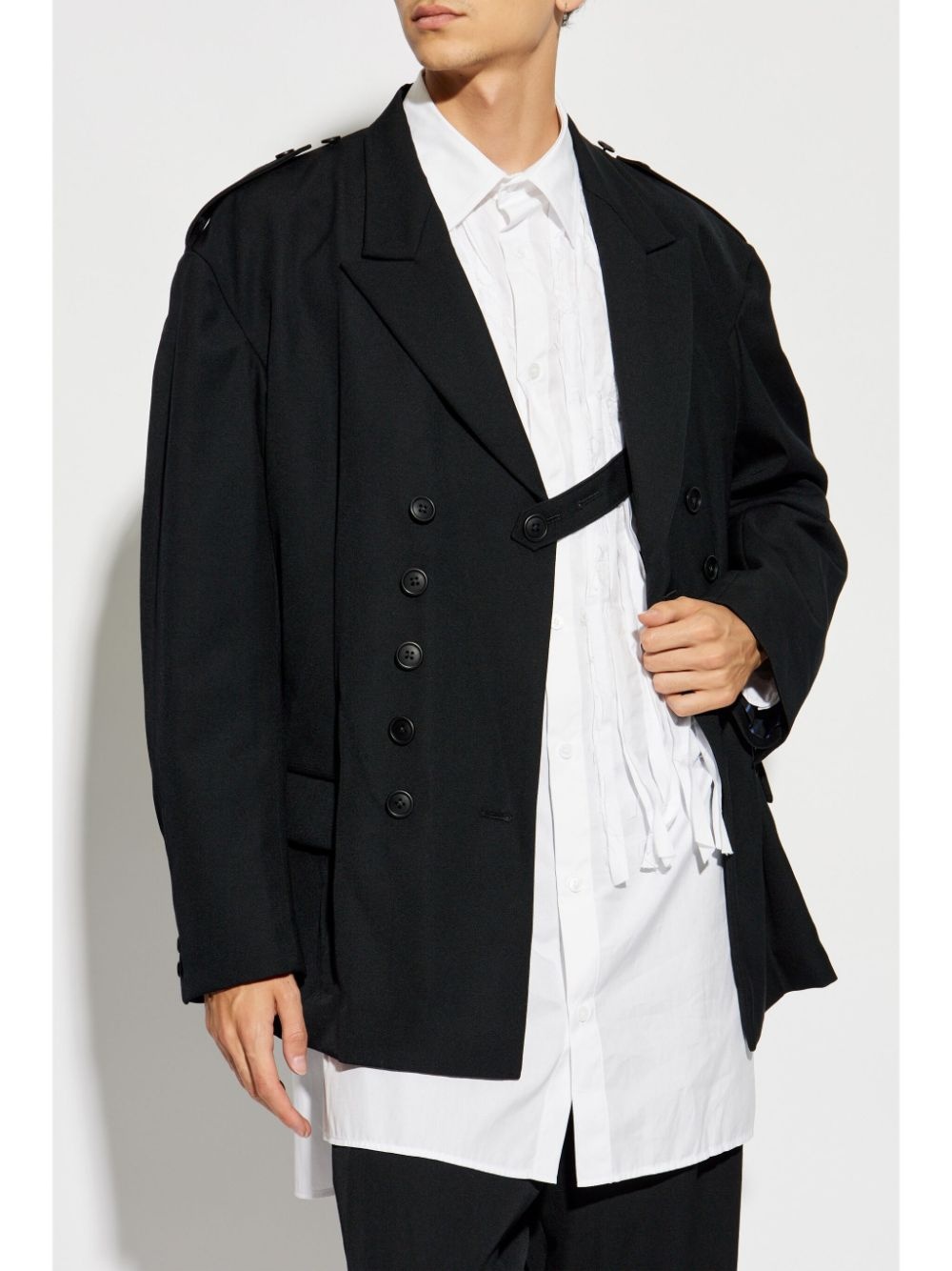 wool double-breasted blazer - 3