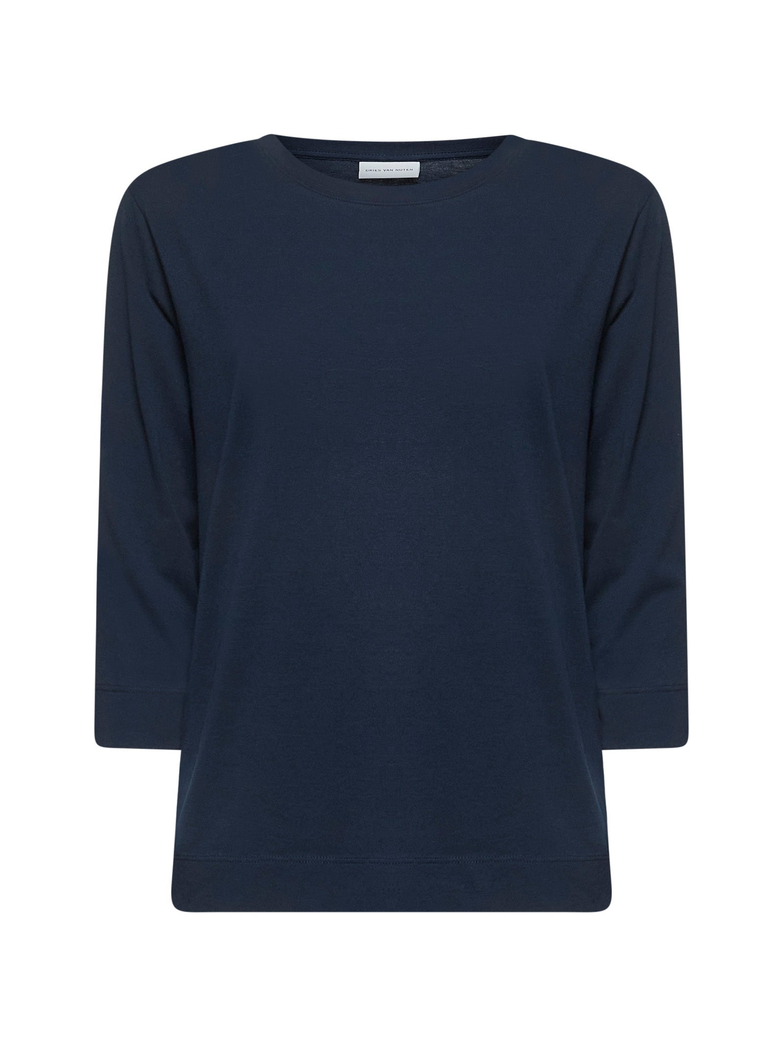 Dries Van Noten Women Blue Cotton Jersey T-Shirt - 1