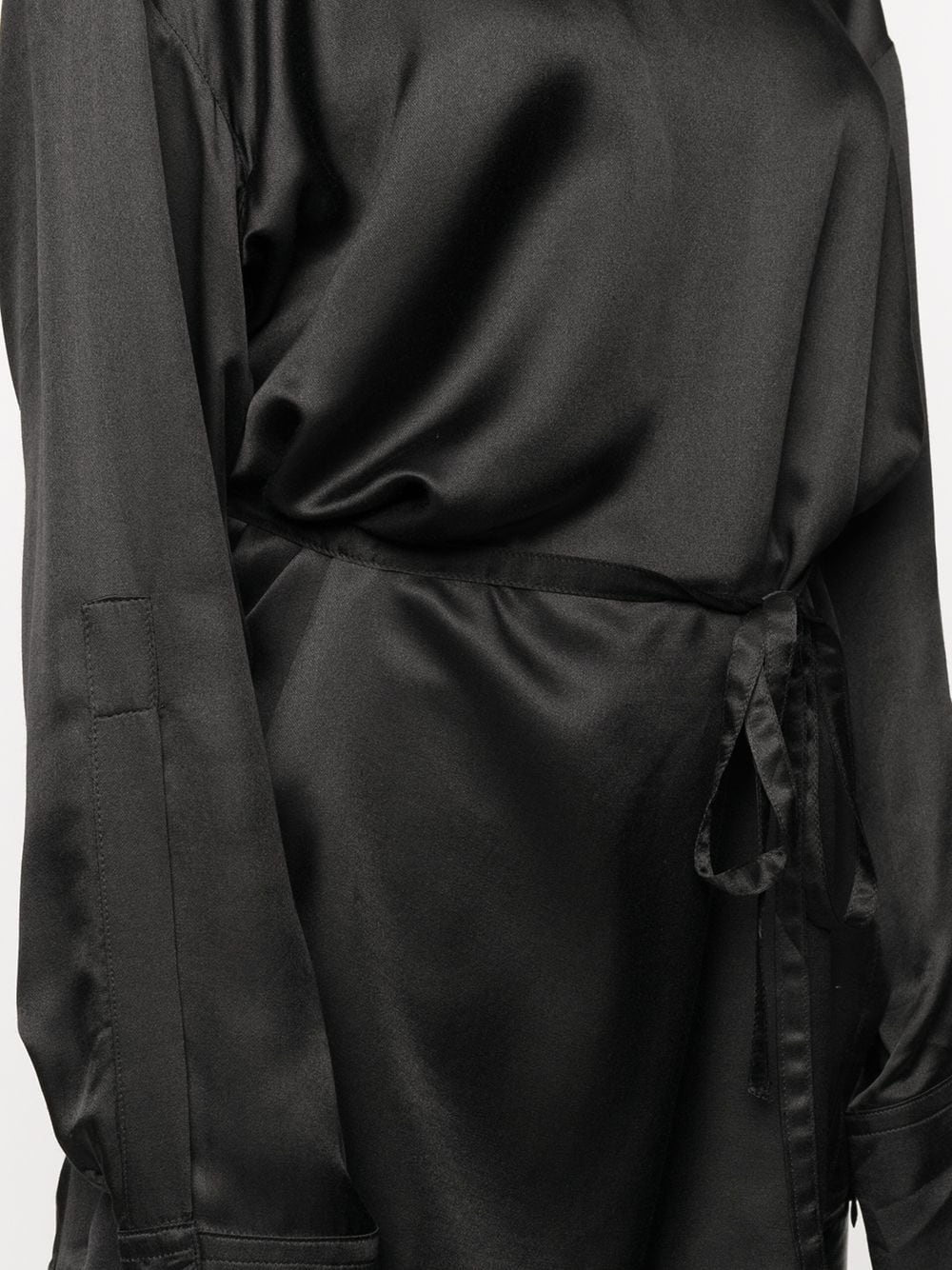 draped silk-blend blouse - 5