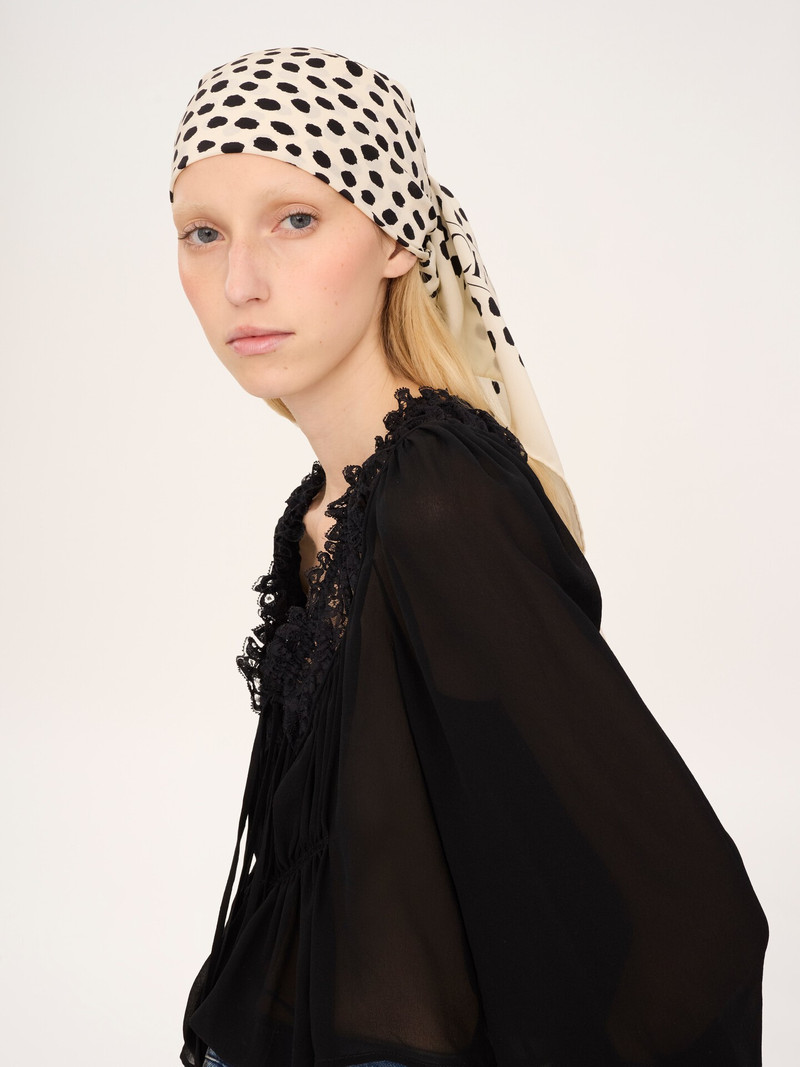 THE CHLOÉ SPOTTED SQUARE SCARF IN SILK 4