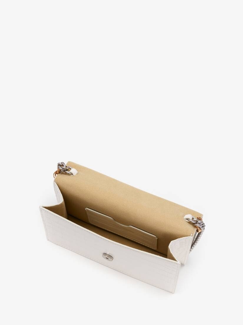 Women's Small Skull Bag With Chain in Ivory - 4