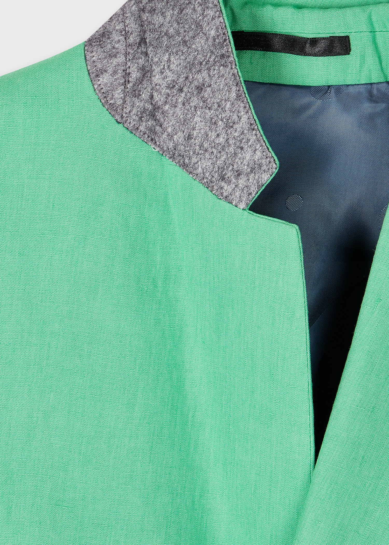 Turquoise Green Linen Buggy-Lined Blazer - 2