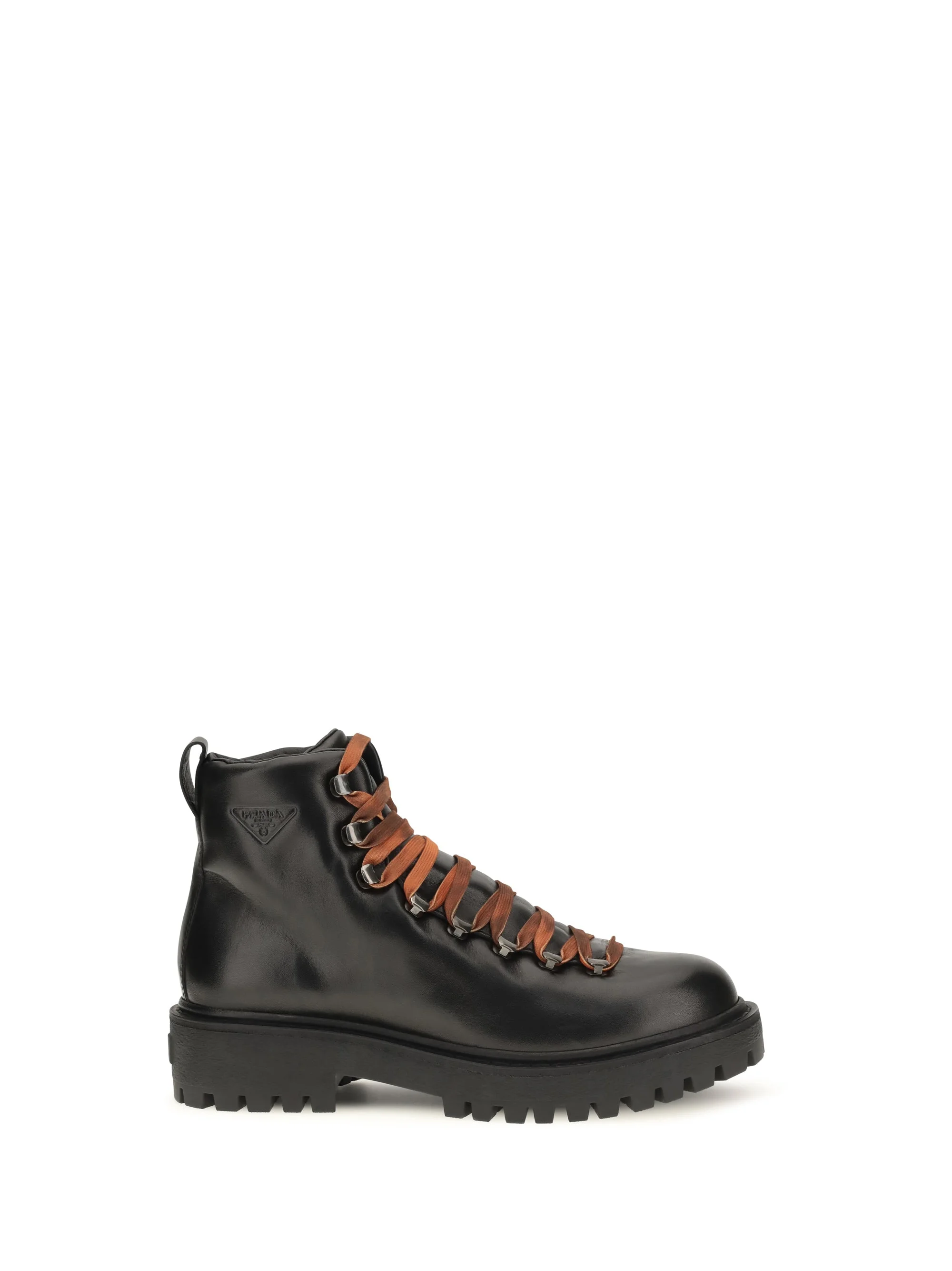 Prada Leather Lace-up Ankle Boots Nero Men - 1