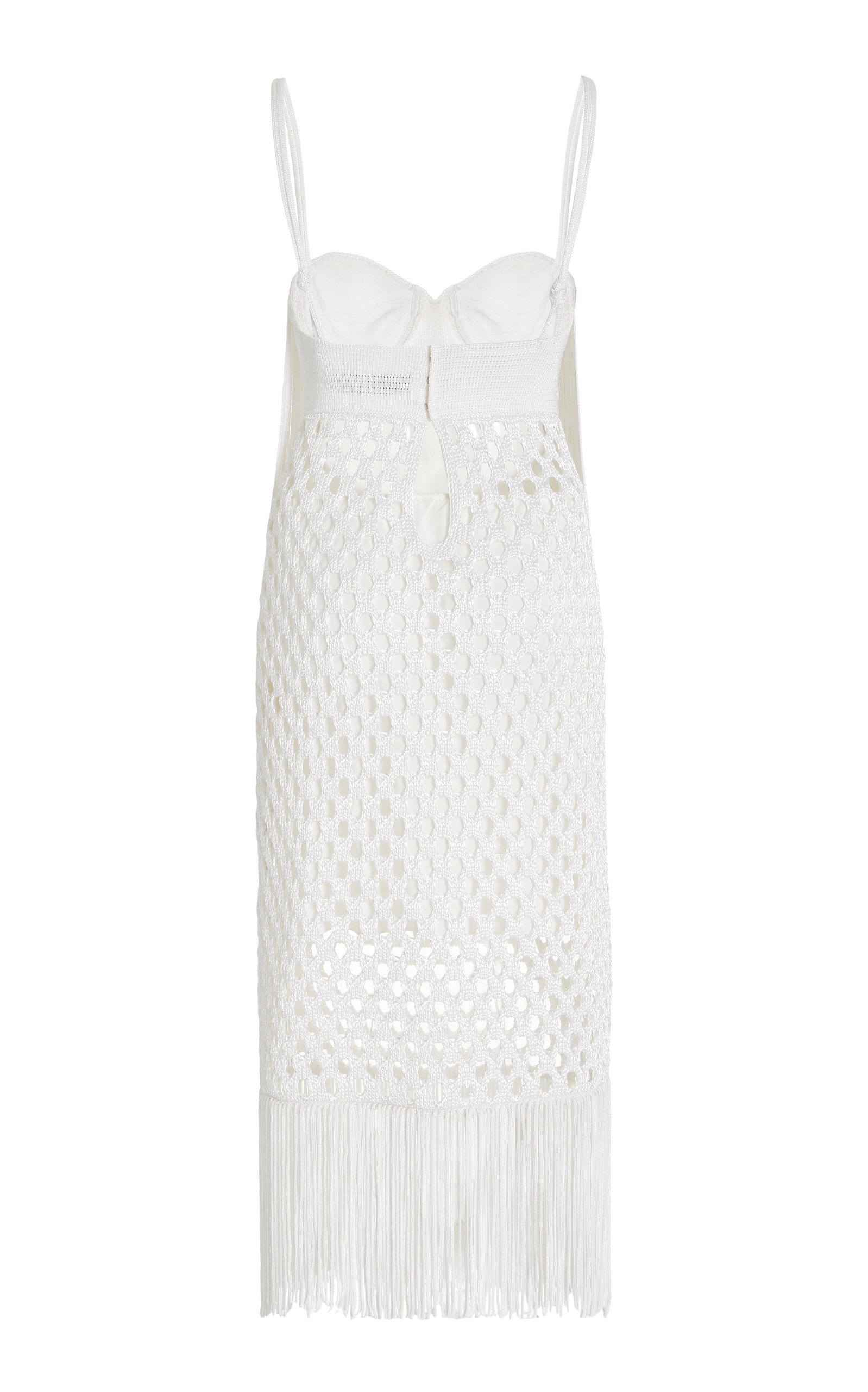 Lacquered Mesh Knit Dress white - 3