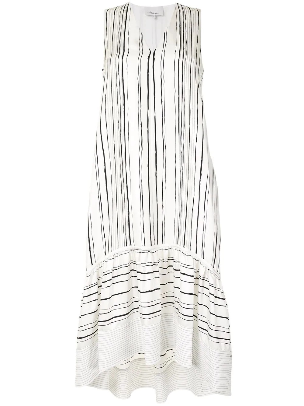 SL PAINTED STRIPE DRESS W HIGH-LOW HEM - 1