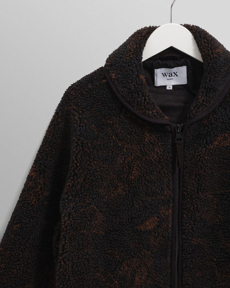 Tate - Black And Brown Paisley Jacquard Fleece Jacket 7