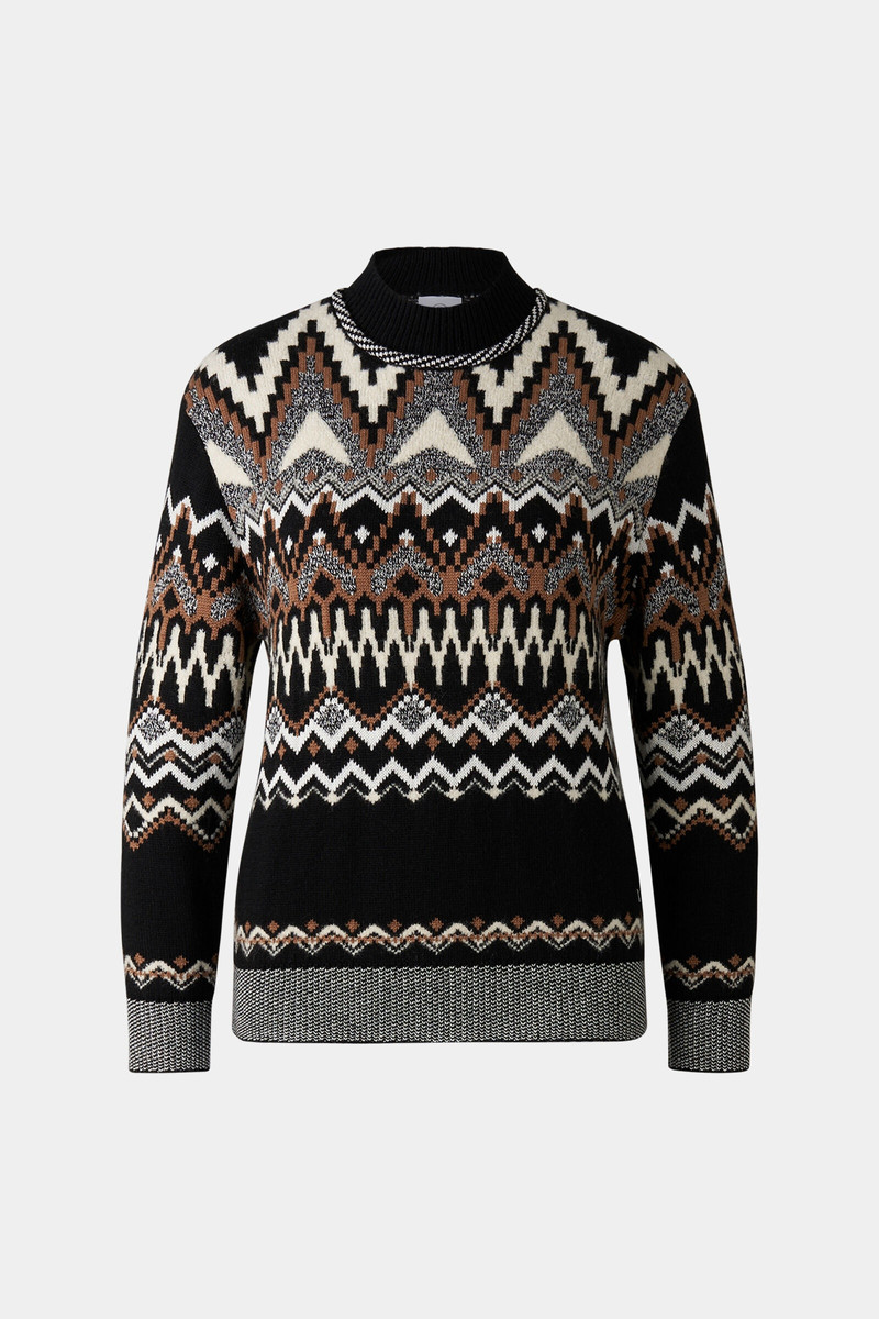 Avena Sweater in Black/Brown/Off-white 4